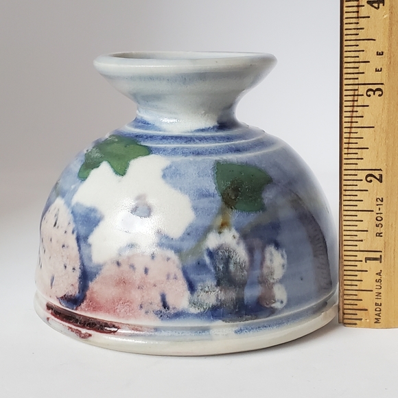 Signed Studio Pottery Candle Holder - Picture 6 of 7